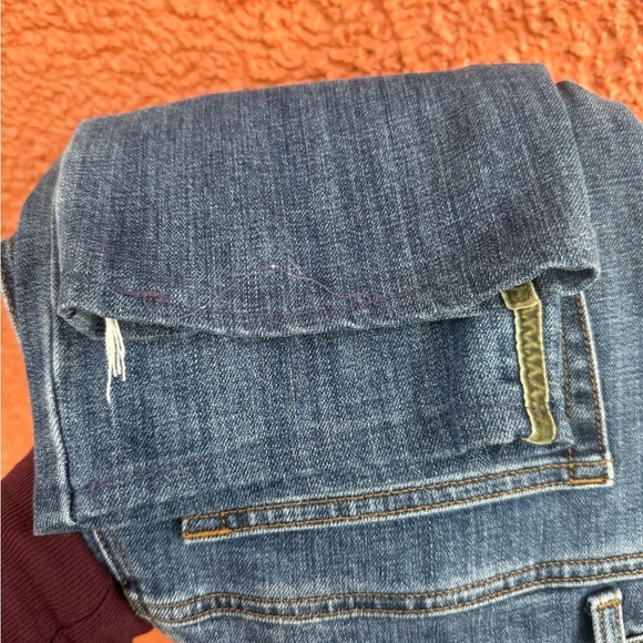 Talbots Pants Womens 4 Straight Modern Ankle Jean Green Velvet Trim *Altered* - Picture 3 of 7